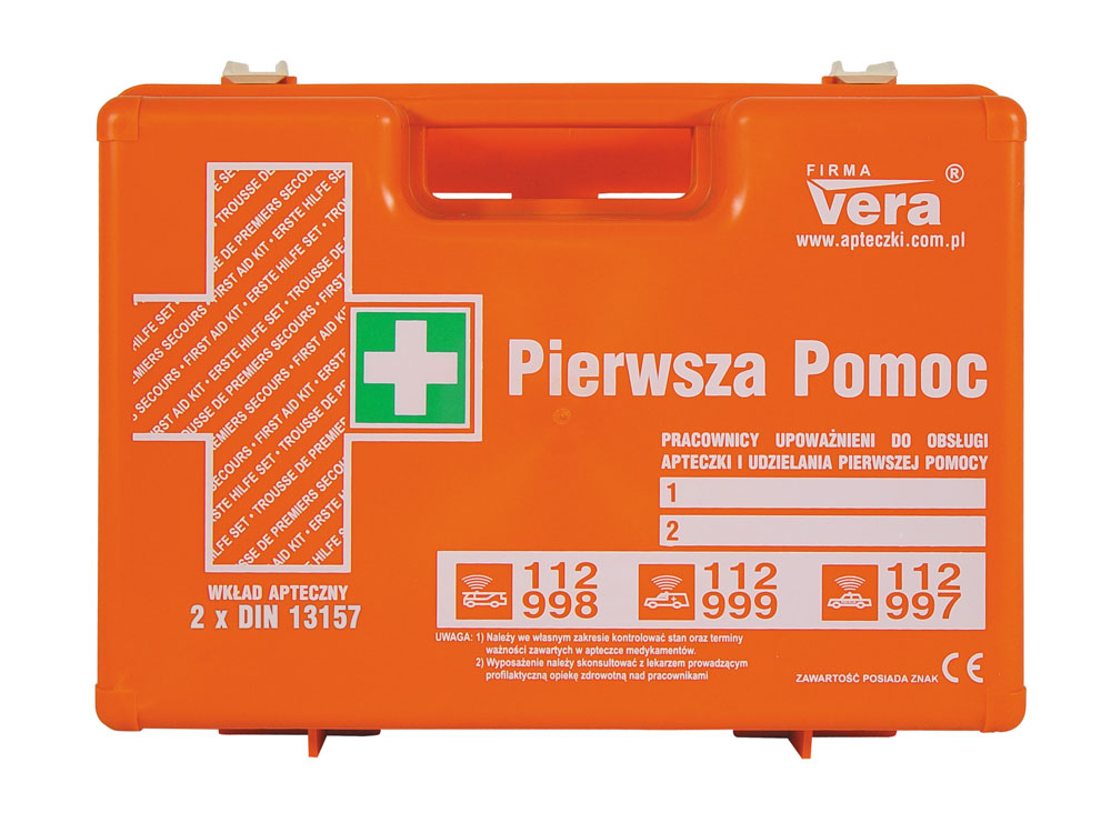 Przemysłowa apteczka pierwszej pomocy „TOP 20 2 x DIN13157” w walizce z tworzywa ABS